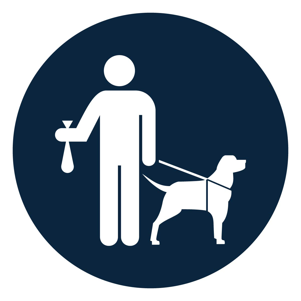 person with poop bag in hand and a dog