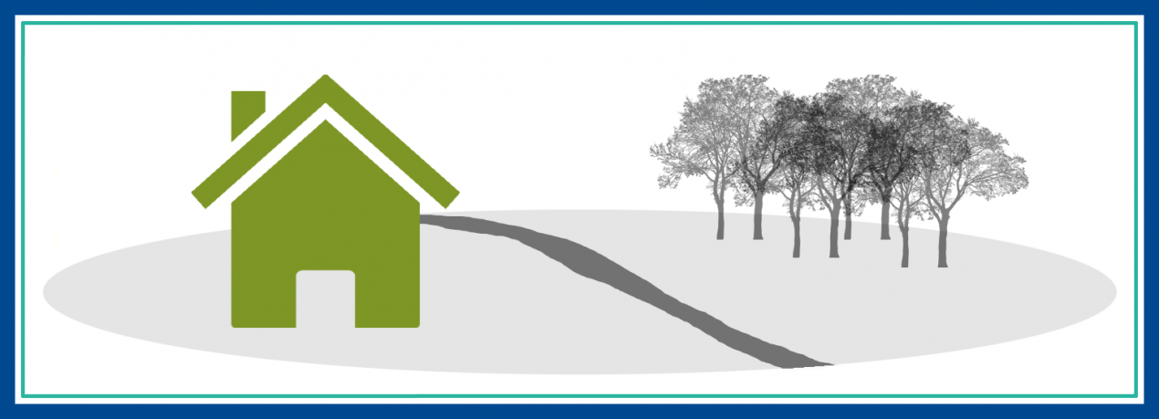 pictogram of house and trees
